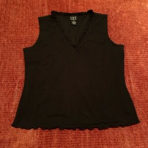 V-Neck Black Sleeveless Top